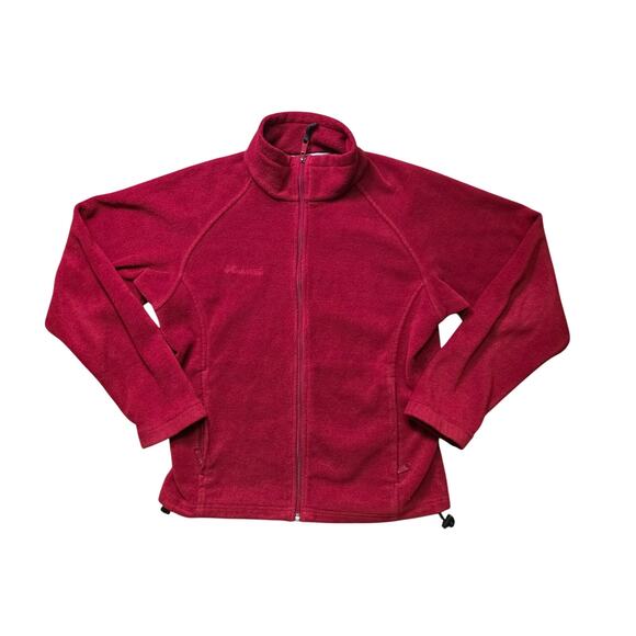 Columbia Women’s Fleece Full Zip Jacket Red Adjustable RN 69724 Size M - Picture 1 of 8